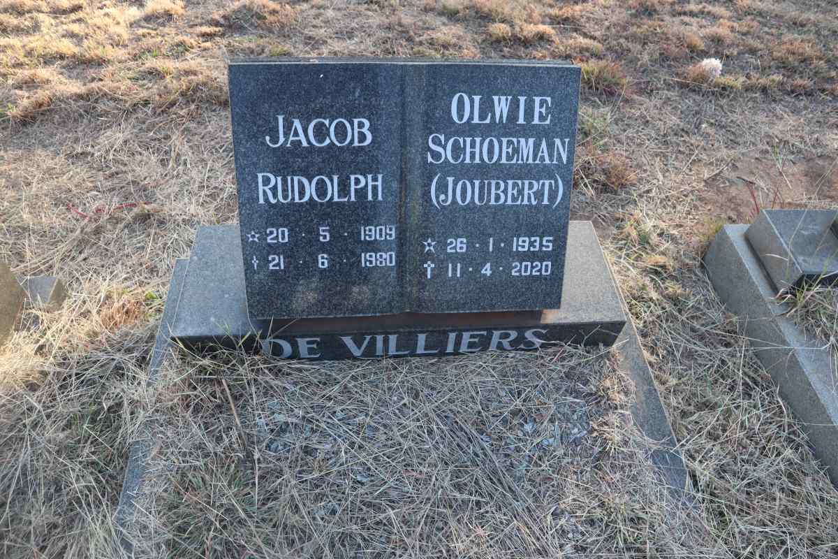 VILLIERS Jacob Rudolph, de 1909-1980 & Olwie Schoeman JOUBERT 1935-2020