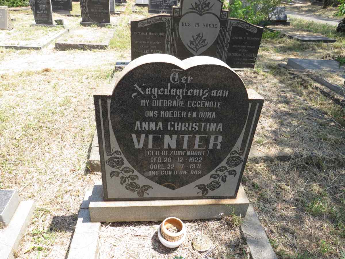 VENTER Anna Christina BEZUIDENHOUT 1922-1971