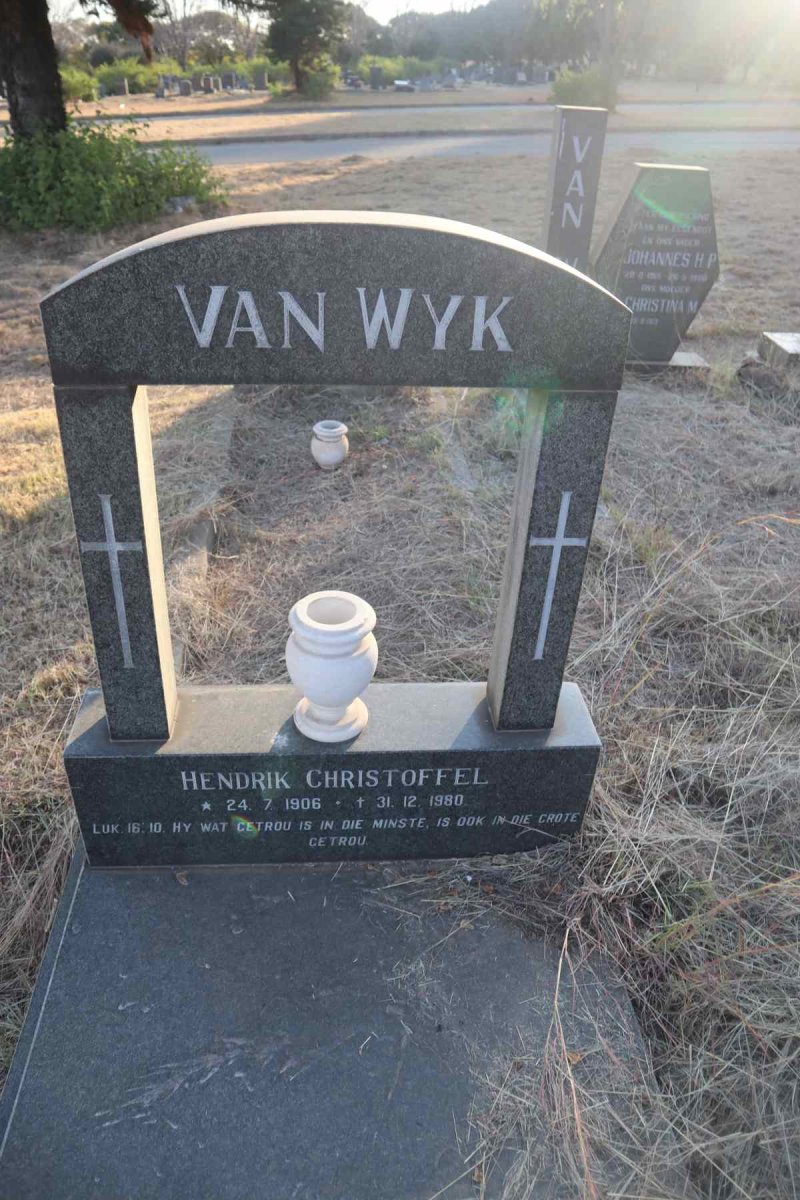 WYK Hendrik Christoffel, van 1906-1980