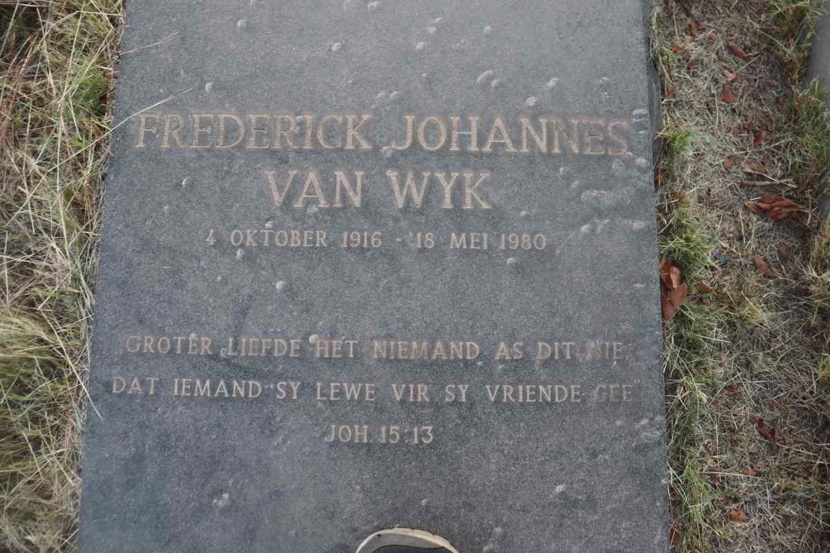WYK Frederick Johannes, van 1916-1980