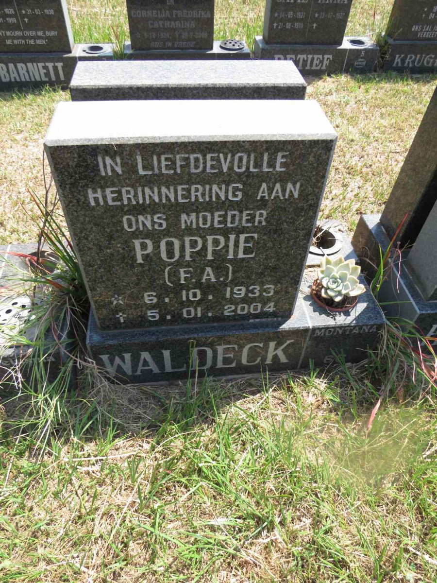 WALDECK F.A. 1933-2004