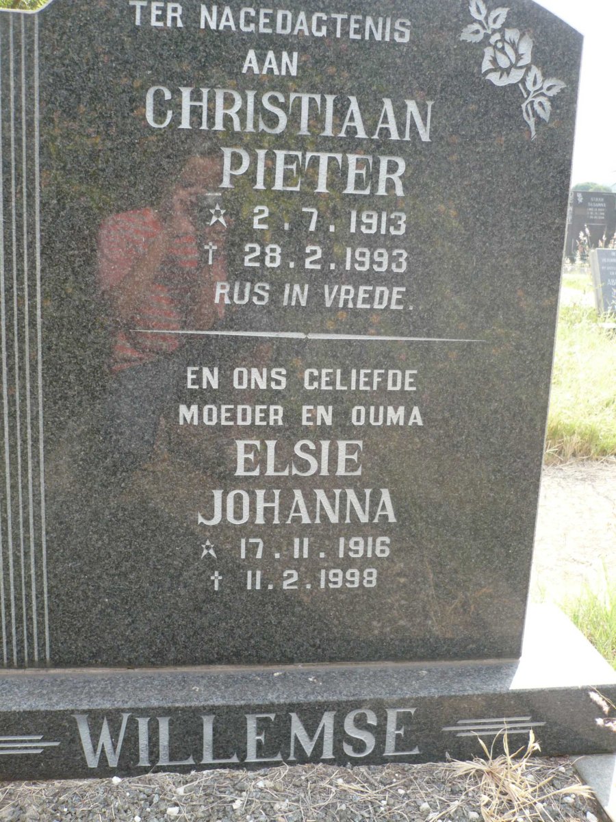 WILLEMSE Christiaan Pieter 1913-1993 &amp; Elsie Johanna 1916-1998
