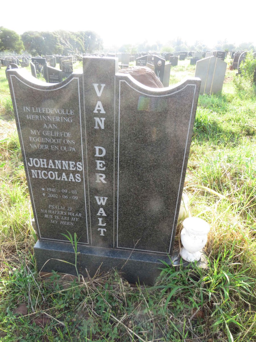 WALT Johannes Nicolaas, van der 1941-2002