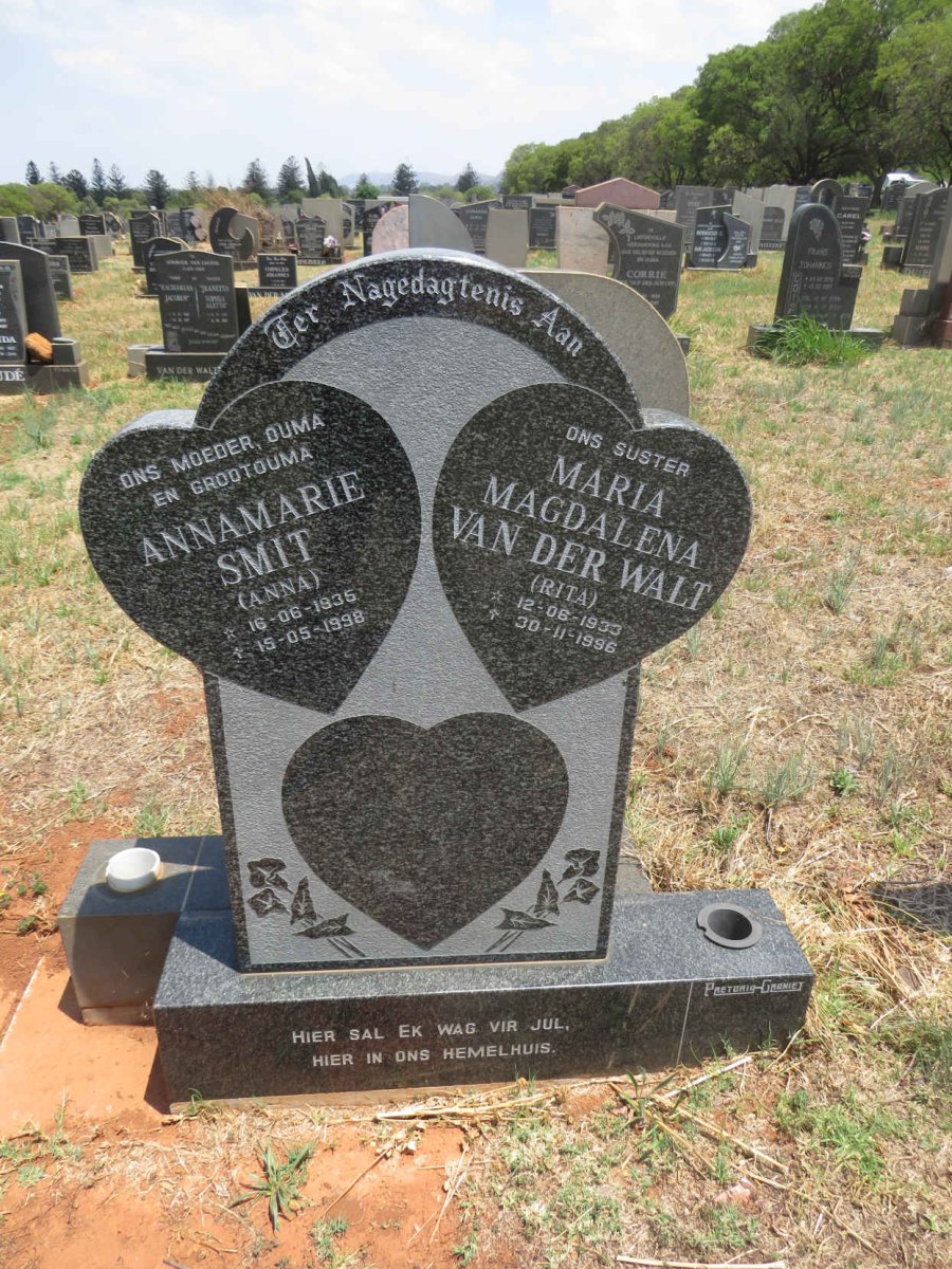 WALT Maria Magdalena, van der 1933-1996 :: SMIT Annemarie 1935-1998 
