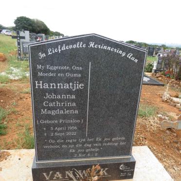 WYK Johanna Cathrina Magdalena, van nee PRINSLOO 1956-2022