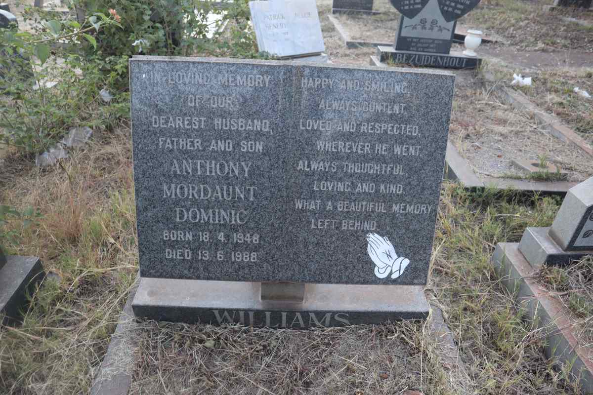 WILLIAMS Anthony Mordaunt Dominic 1948-1988