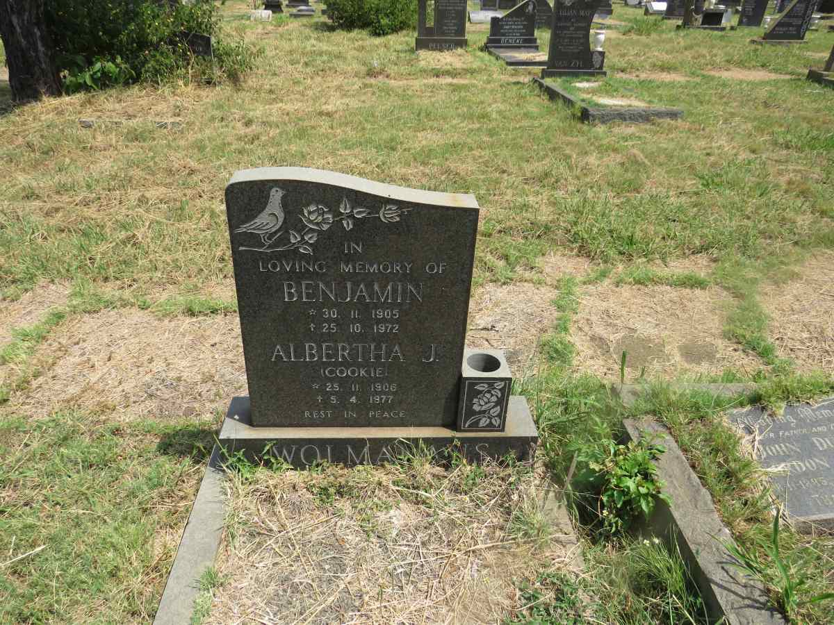 WOLMARANS Benjamin 1905-1972 & Albertha J. 1906-1977
