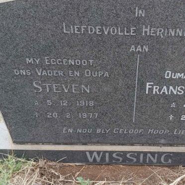 WISSING Steven 1918-1977 & Fransie HAARHOFF 1922-2011