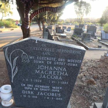 WOLMARANS Dirk Jacobus 1916-1986 & Johanna Magretha Jacoba 1922-1985