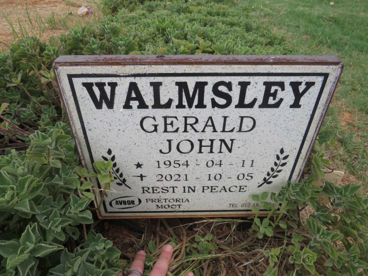WALMSLEY Gerald John 1954-2021
