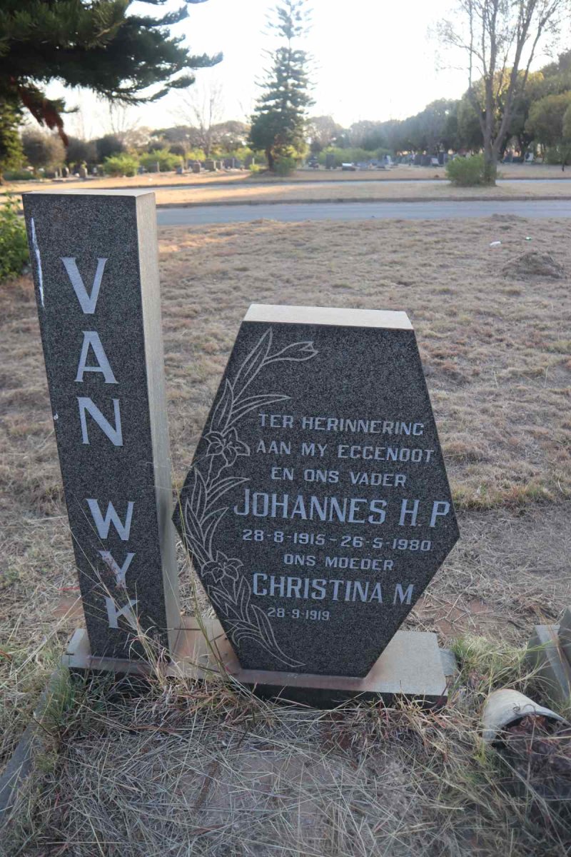 WYK Johannes H.P., van 1915-1980 & Christina M. 1919-