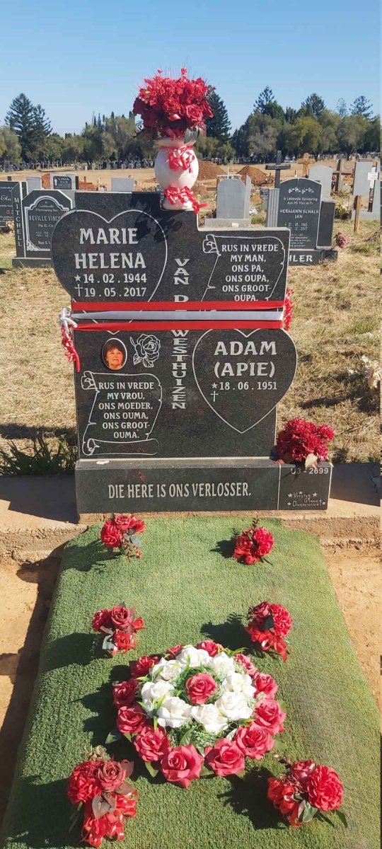 WESTHUIZEN Adam, van der 1951- &amp; Marie Helena 1944-2017