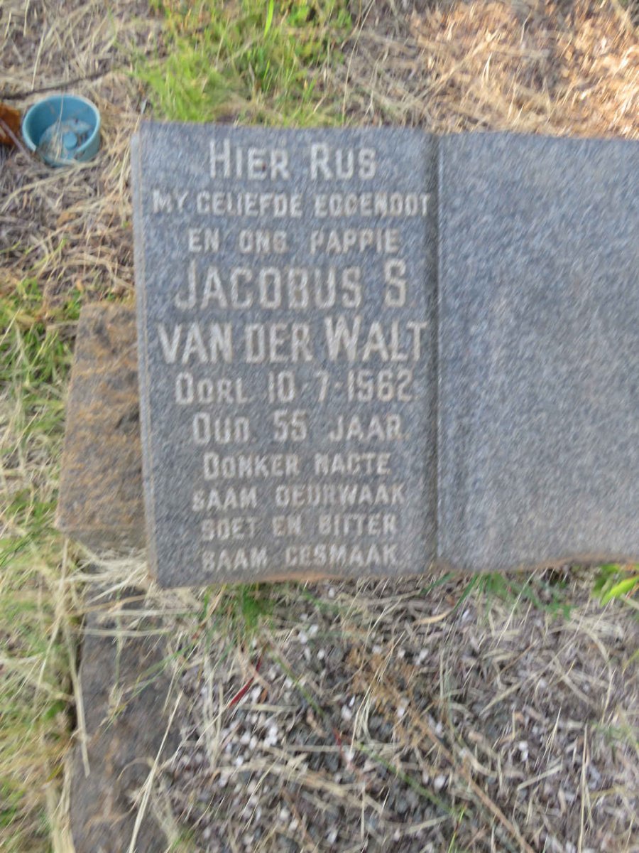WALT Jacobus S., van der -1962