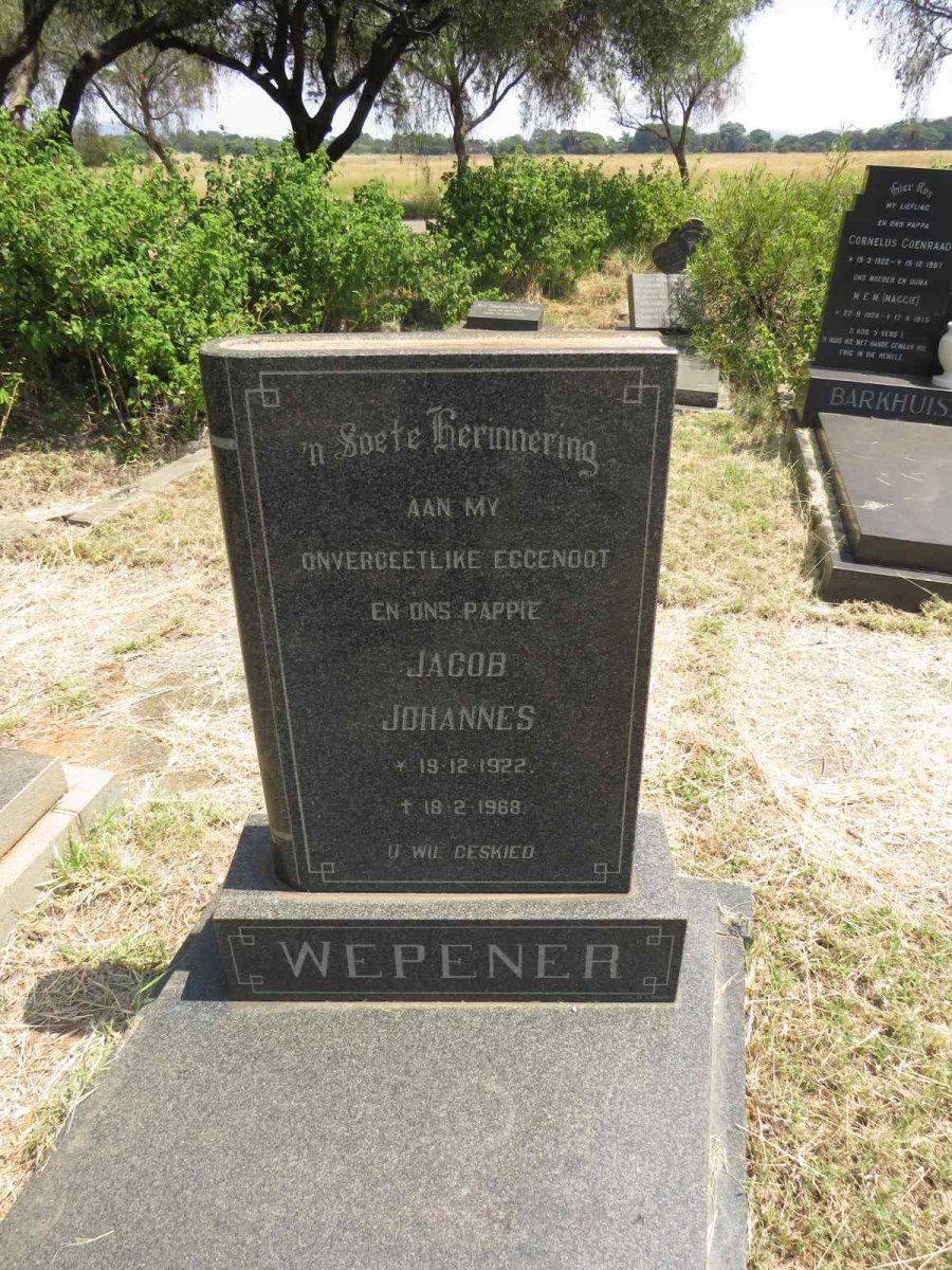 WEPENER Jacob Johannes 1922-1968