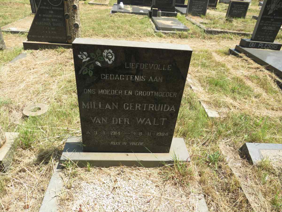 WALT Millan Gertruida, van der 1914-1984