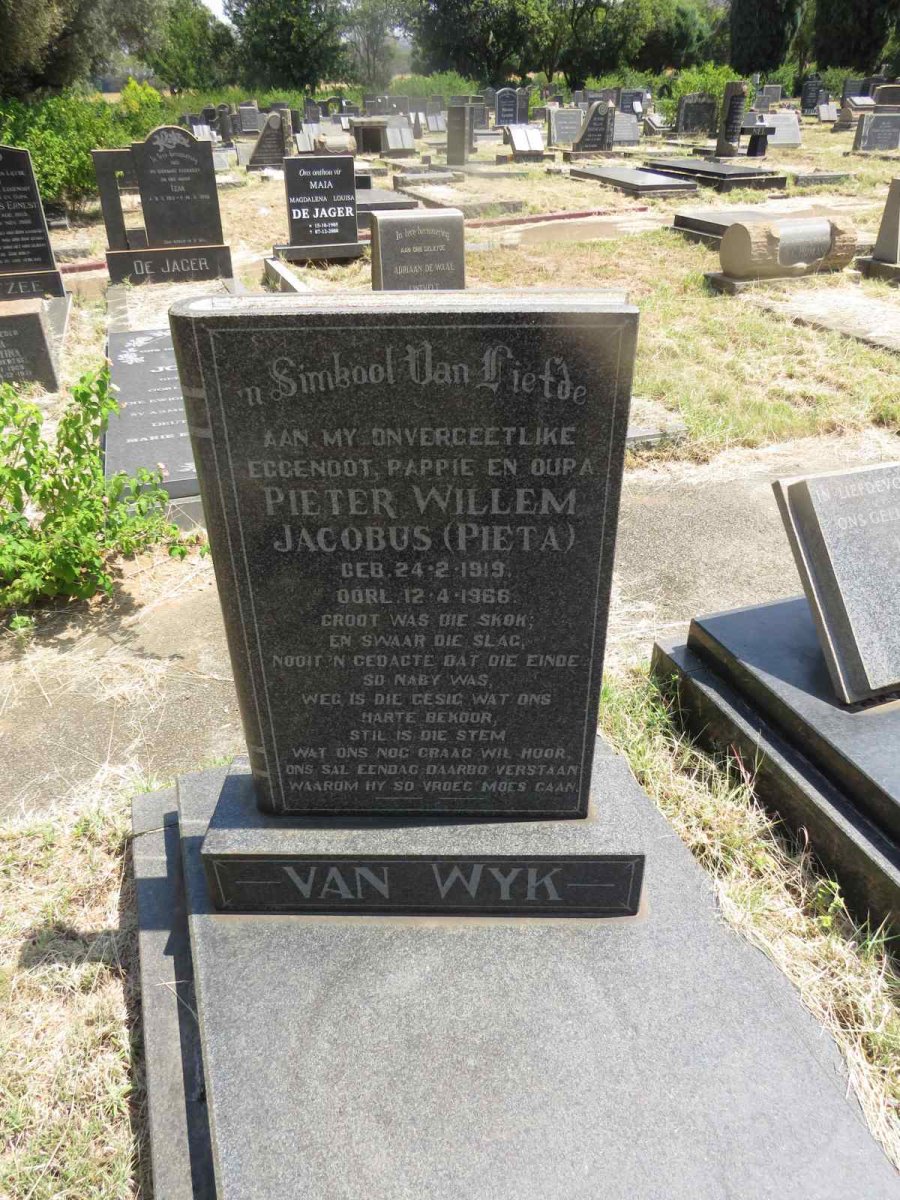 WYK Pieter Willem Jacobus, van 1919-1966