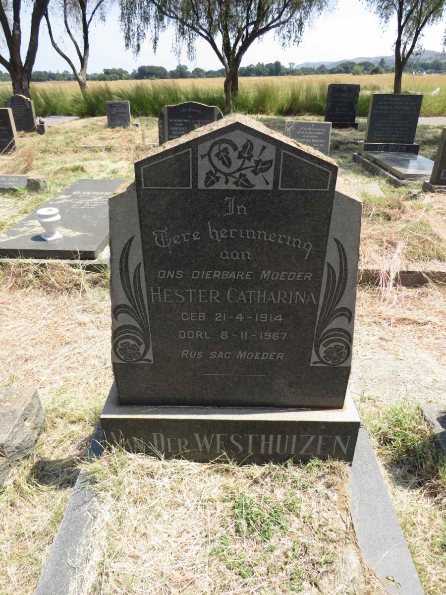 WESTHUIZEN Hester Catharina, van der 1914-1967