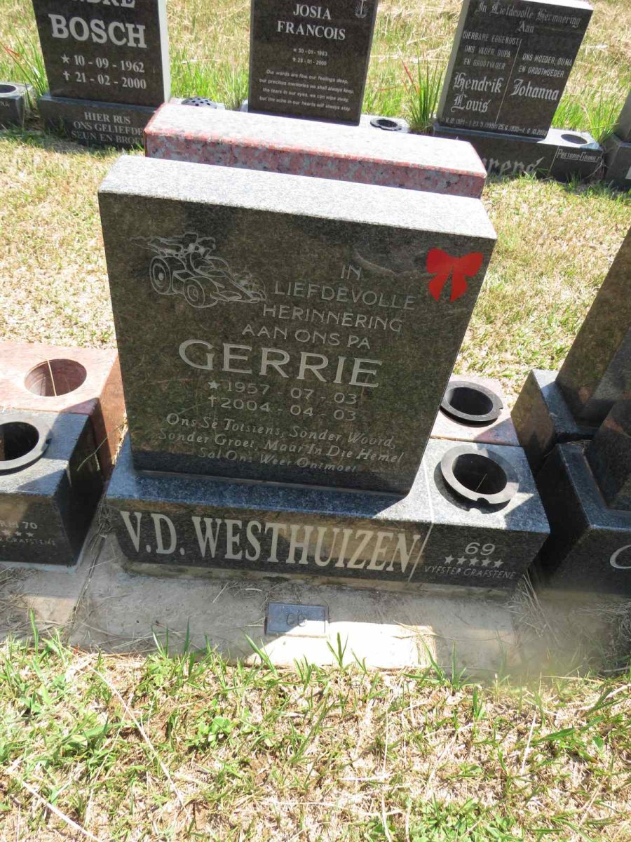 WESTHUIZEN Gerrie, v.d. 1957-2004