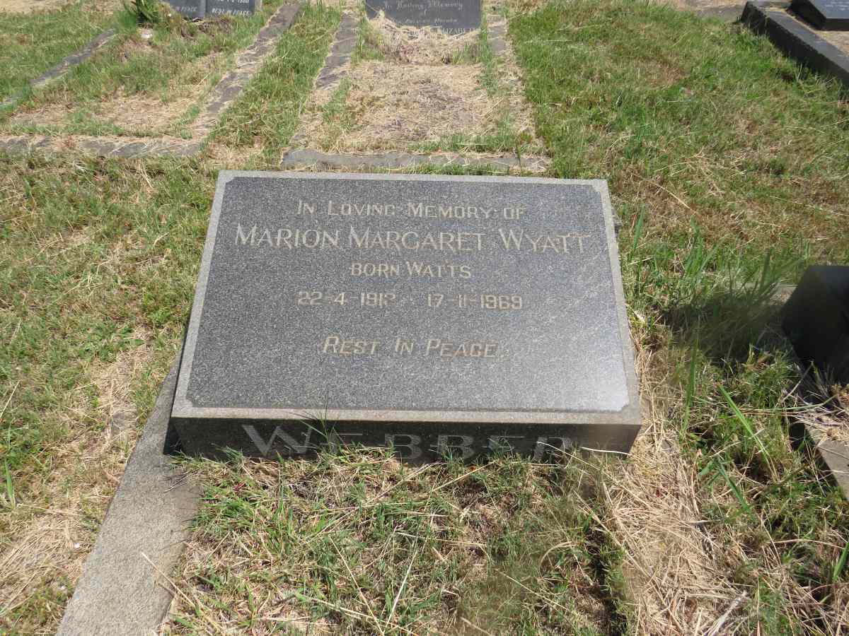 WEBBER Marion Margaret Wyatt nee WATTS 1912-1969
