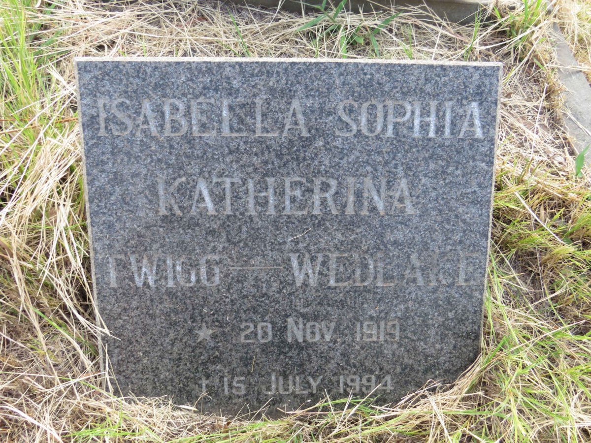 WEDLAKE Isabella Sophia Katherina, TWIGG 1919-1994