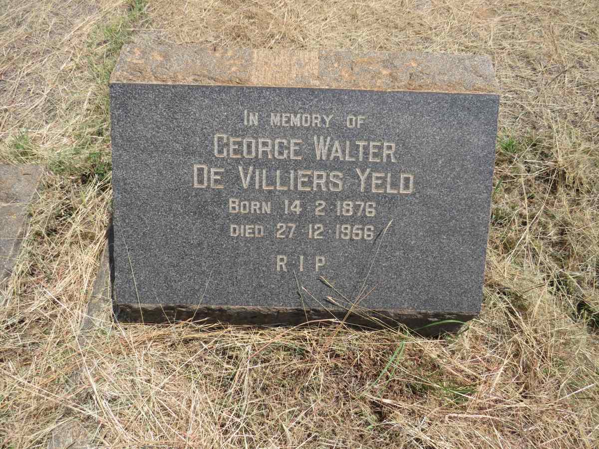 YELD George Walter De Villiers 1876-1956