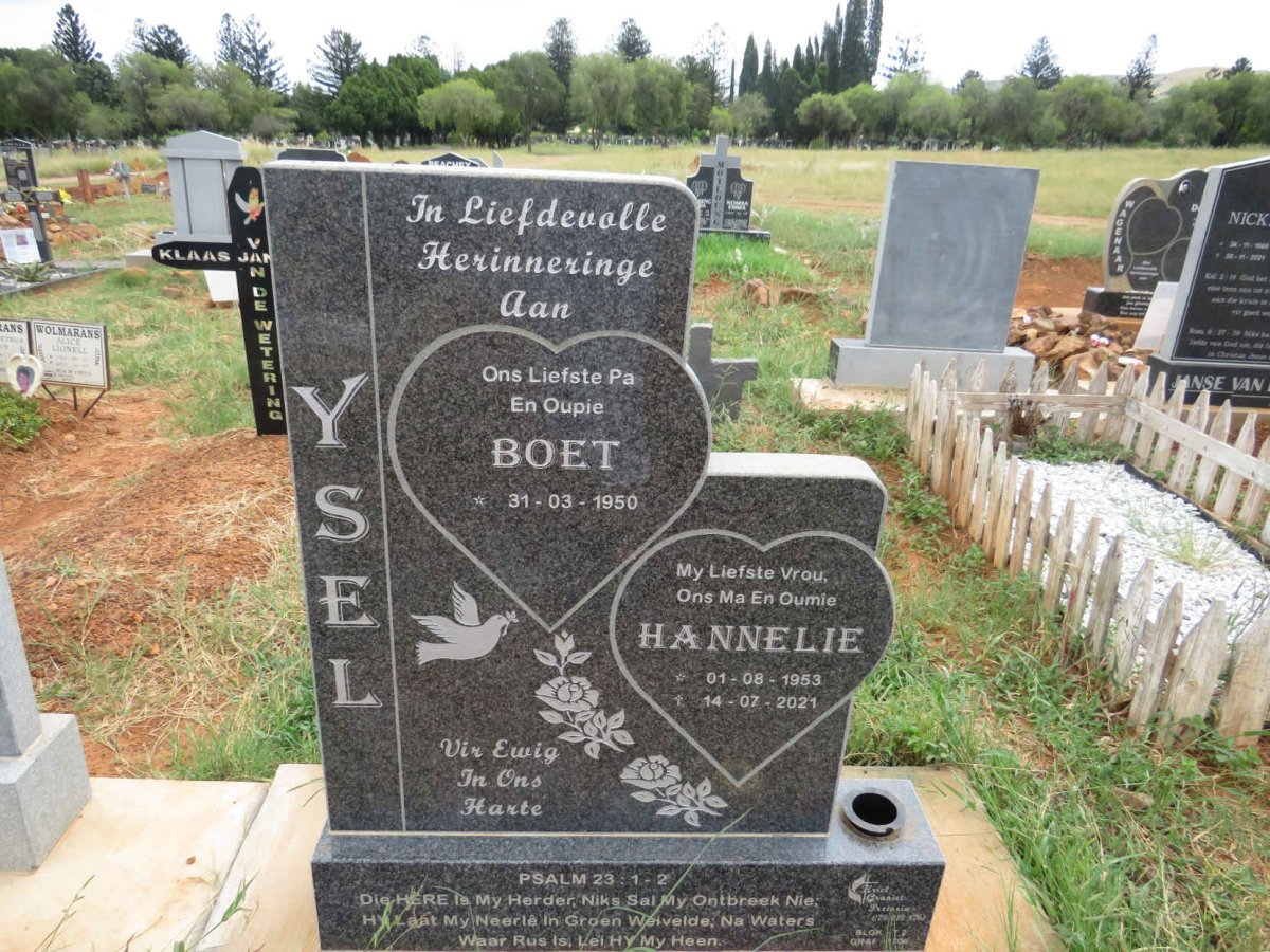 YSEL Boet 1950- & Hannelie 1953-2021