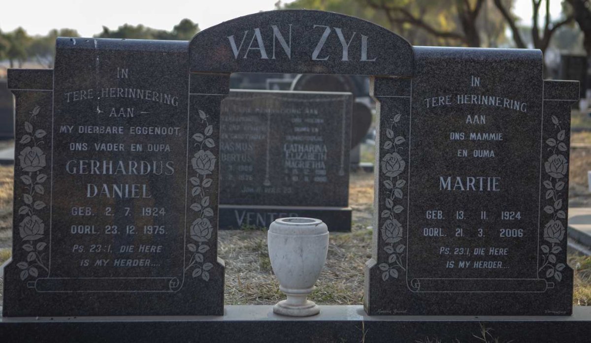 ZYL Gerhardus Daniel, van 1924-1975 &amp; Martie 1924-2006