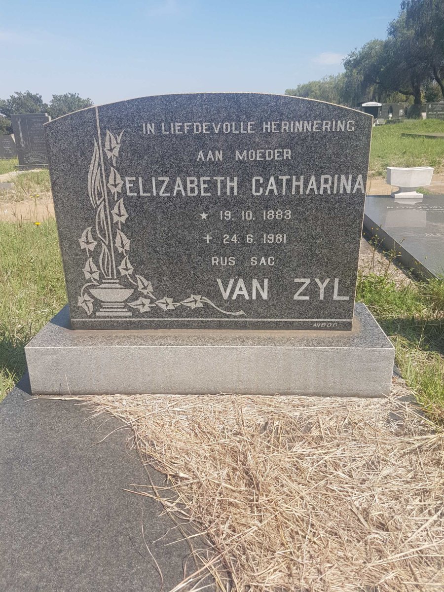 ZYL Elizabeth Catharina, van 1883-1981
