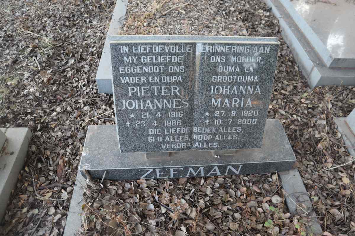 ZEEMAN Pieter Johannes 1916-1986 & Johanna Maria 1920-2000