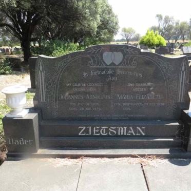 ZIETSMAN Johannes Arnoldus 1936-1970 & Maria Elizabeth OOSTHUIZEN 1936- 