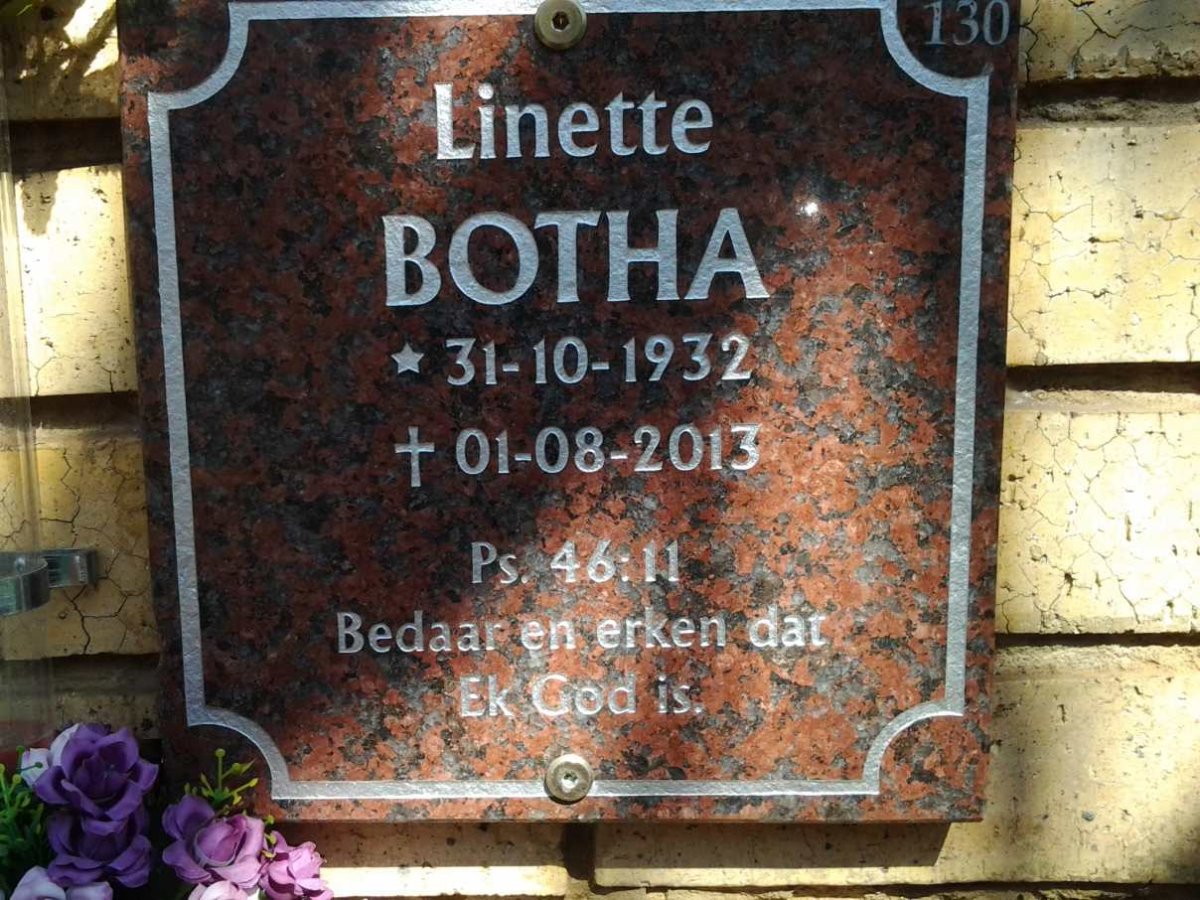 BOTHA Linette 1932-2013