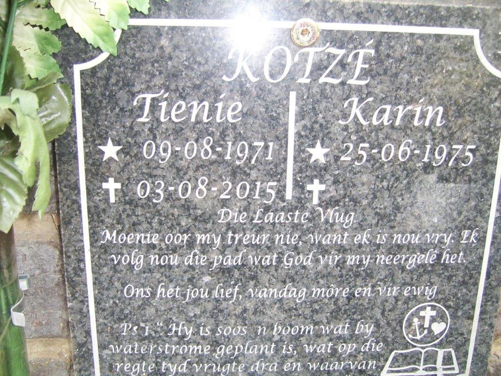 KOTZE Tienie 1971-2015 &amp; Karin 1975-