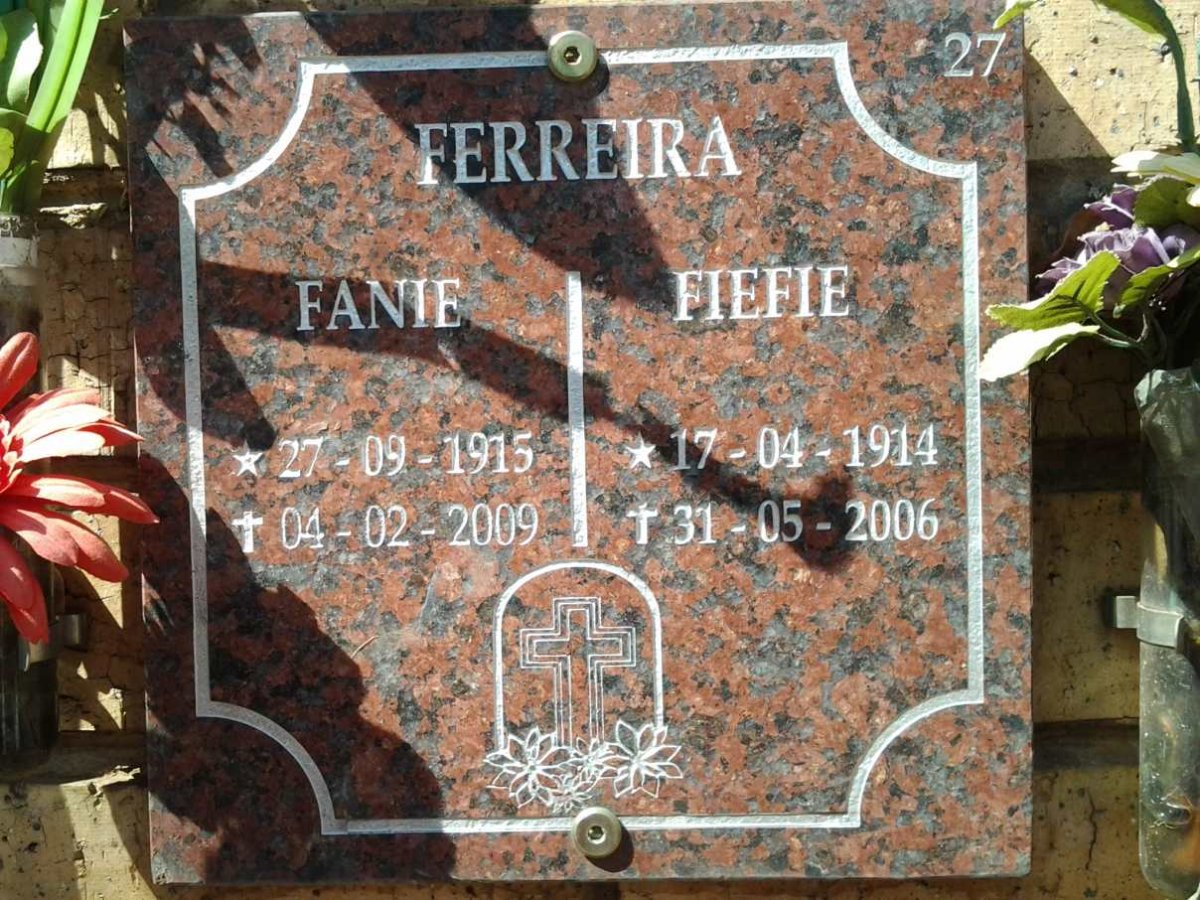 FERREIRA Fanie 1915-2009 &amp; Fiefie 1914-2006
