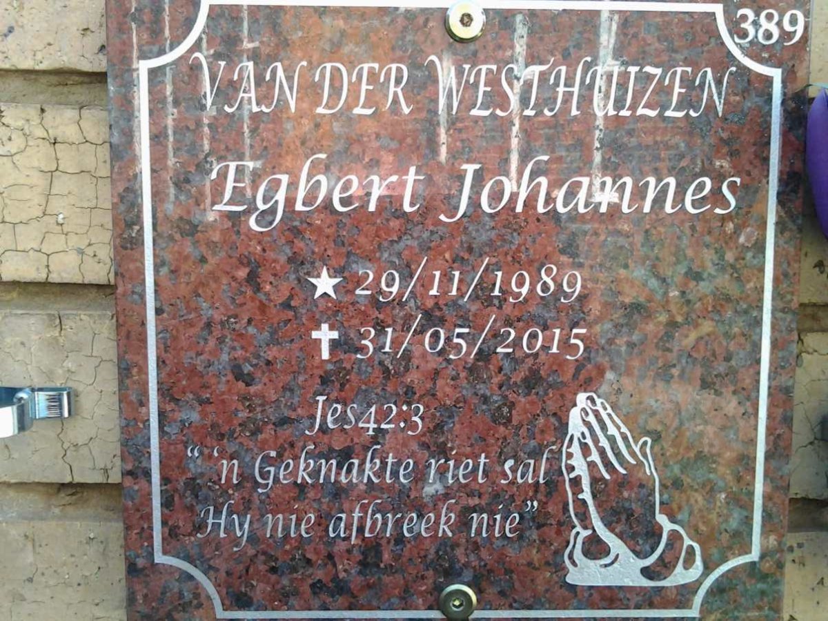 WESTHUIZEN Egbert Johannes, van der 1989-2015