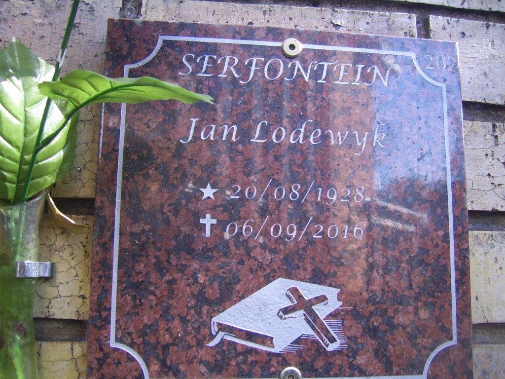 SERFONTEIN Jan Lodewyk 1928-2016