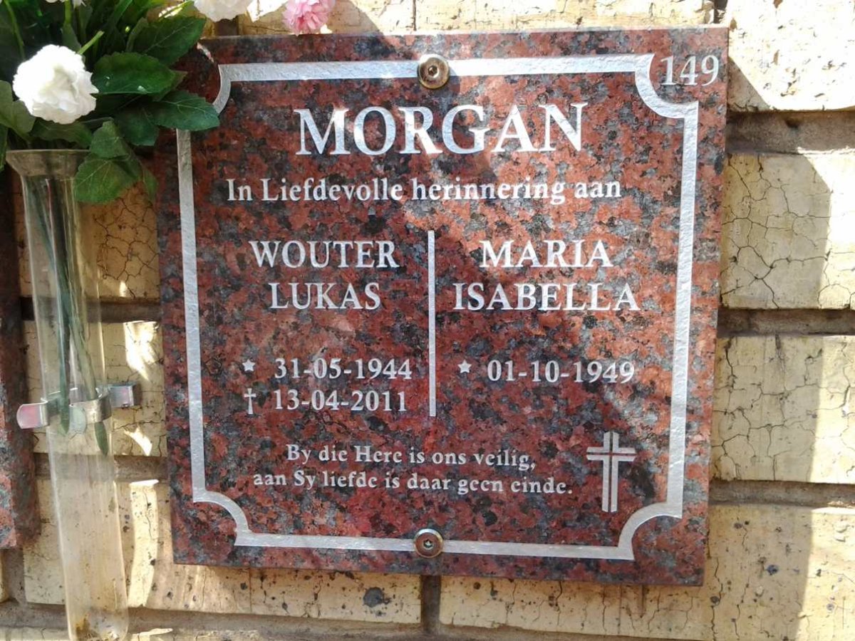 MORGAN Wouter Lukas 1944-2011 &amp; Maria Isabella 1949-