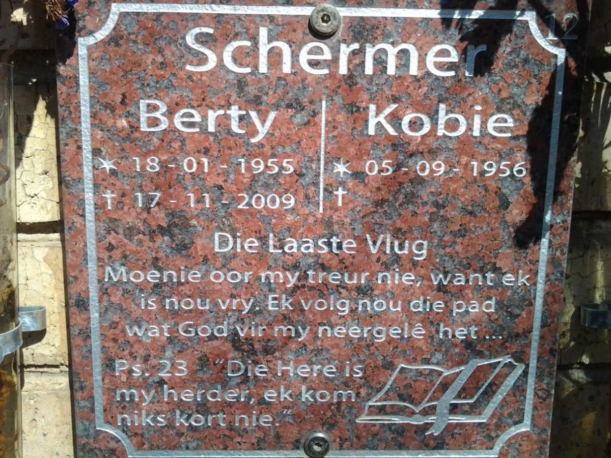 SCHERMER Berty 1955-2009 &amp; Kobie 1956-