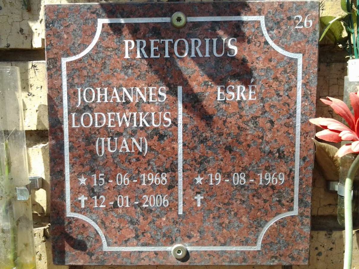 PRETORIUS Johannes Lodewikus 1968-2006 &amp; Esré 1969-