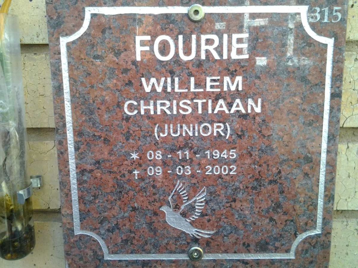 FOURIE Willem Christiaan 1945-2002