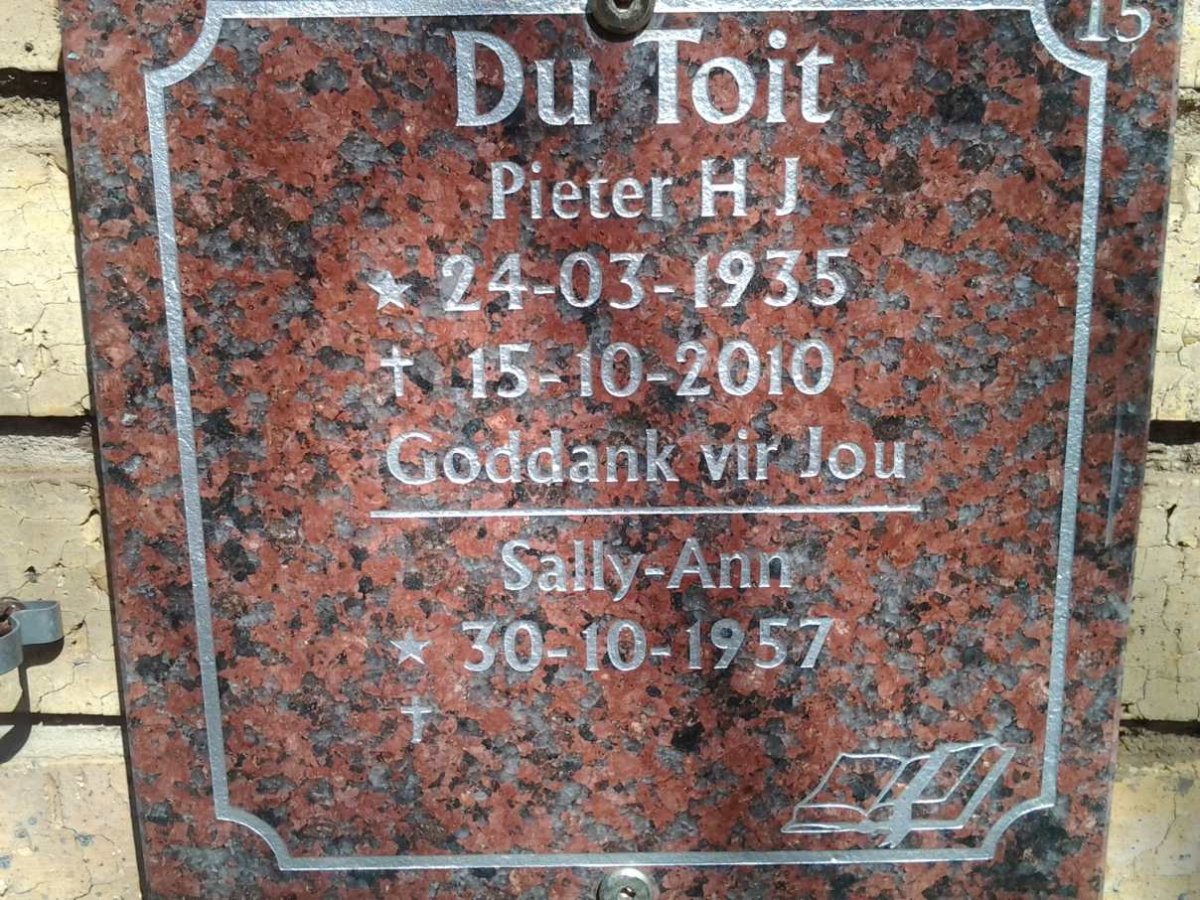 TOIT Pieter H.J., du 1935-2010 :: DU TOIT Sally-Ann 1957-