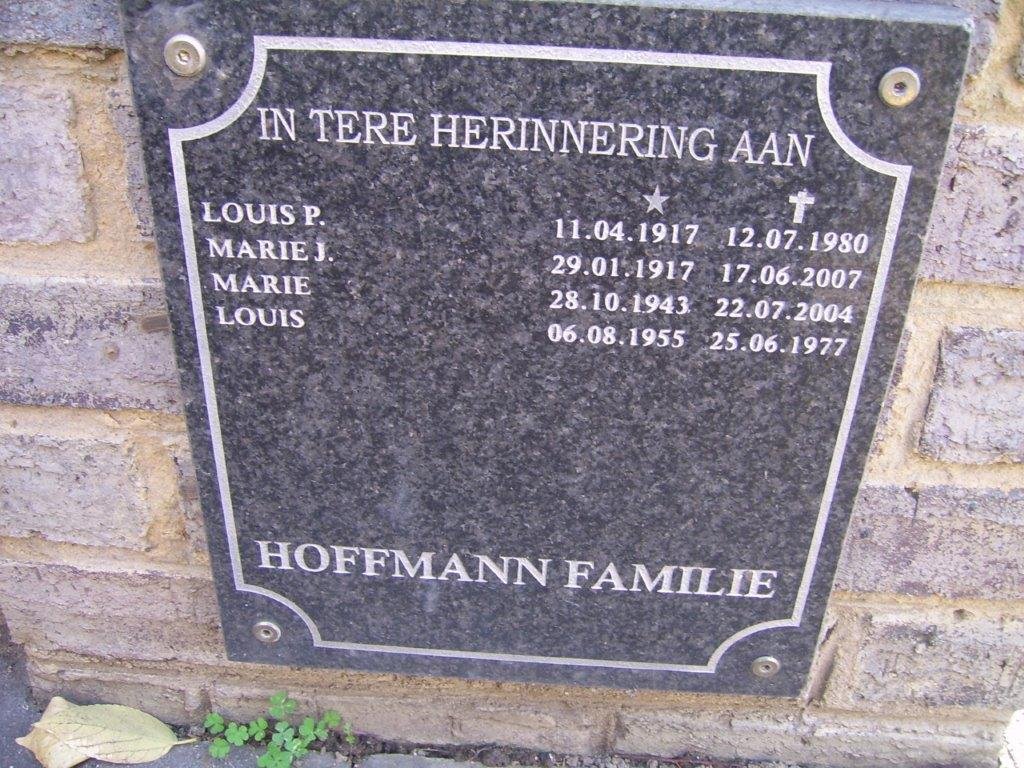 HOFFMANN Louis P. 1917-1980 :: HOFFMANN Marie J. 1917-2007 :: HOFFMANN Marie 1943-2004 :: HOFFMANN  Louis 1955-1977