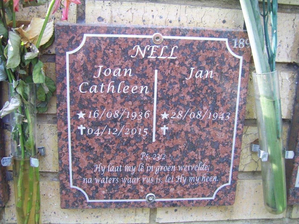 NELL Jan 1943- &amp; Joan Cathleen 1936-2015