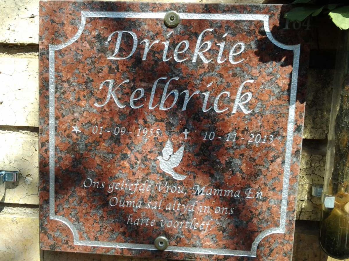 KELBRICK Driekie 1955-2013
