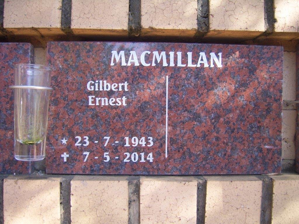 MACMILLAN Gilbert Ernest 1943-2014