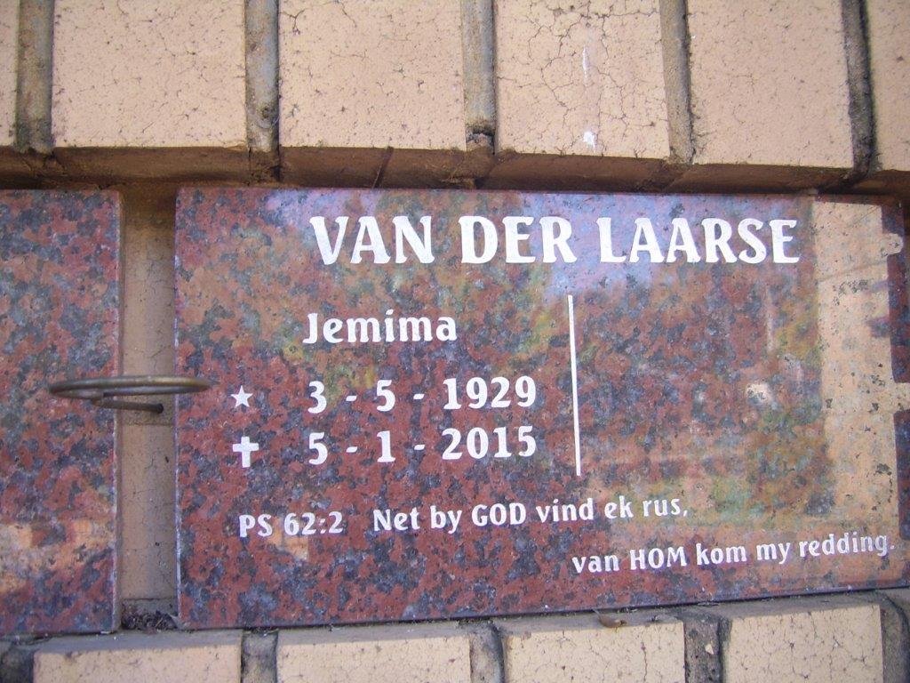 LAARSE Jemima, van der 1929-2015