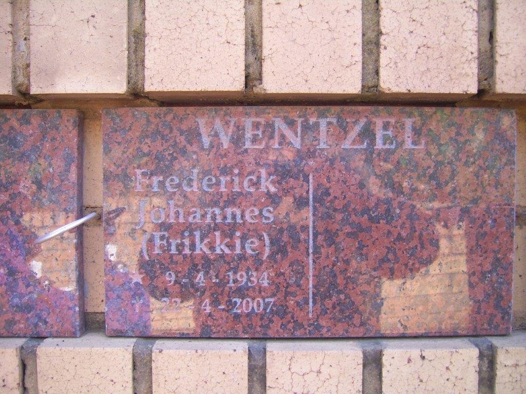 WENTZEL Frederick Johannes 1934-2007