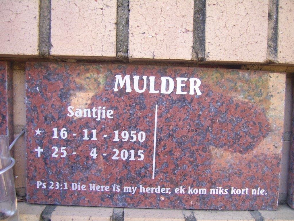 MULDER Santjie 1950-2015