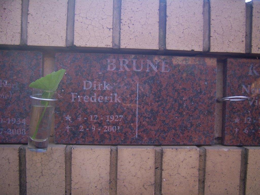 BRUNE Dirk Frederik 1927-2001