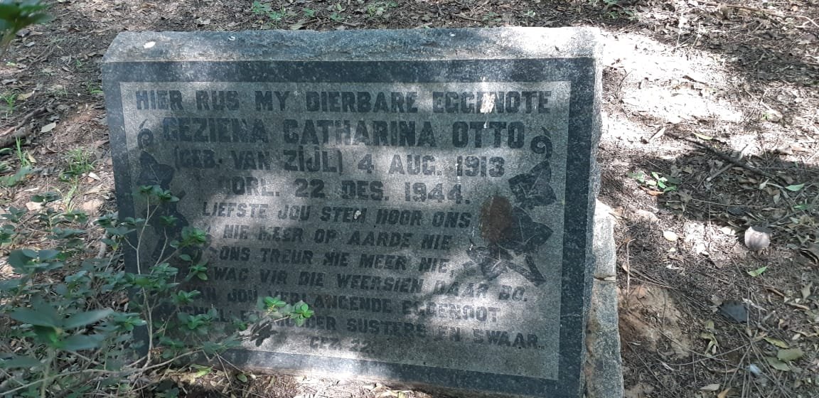 OTTO Geziena Catharina nee VAN ZIJL 1913-1944