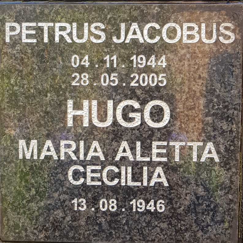 HUGO Petrus Jacobus 1944-2005 &amp; Maria Aletta Cecilia 1946-